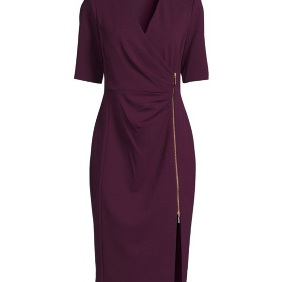 NWT Calvin Klein Zip Midi Sheath Dress | Size 2 | Sold Out Style - Picture 3 of 8